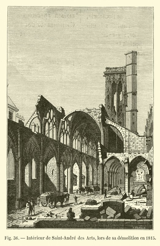 Interno di Saint-André des Arts, durante la sua demolizione nel 1815 da French School