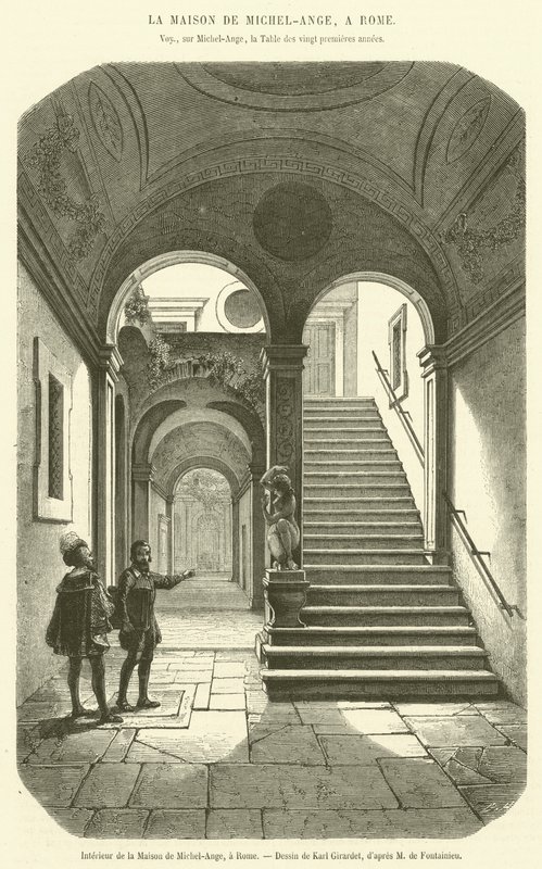 Interno della Casa di Michelangelo, a Roma da French School