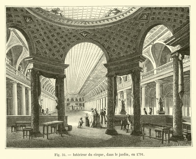 Interno del circo, nel giardino, nel 1791 da French School