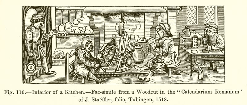 Interno di una cucina da French School