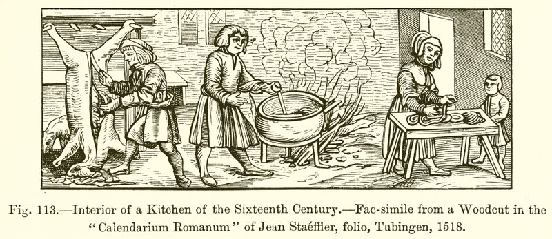 Interno di una cucina del XVI secolo da French School