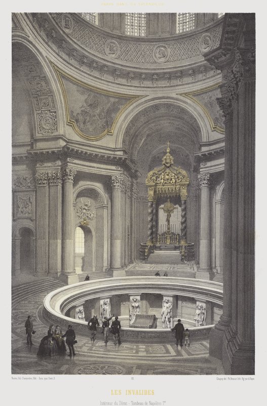 Interno della cupola e tomba di Napoleone I, Les Invalides, Parigi da French School