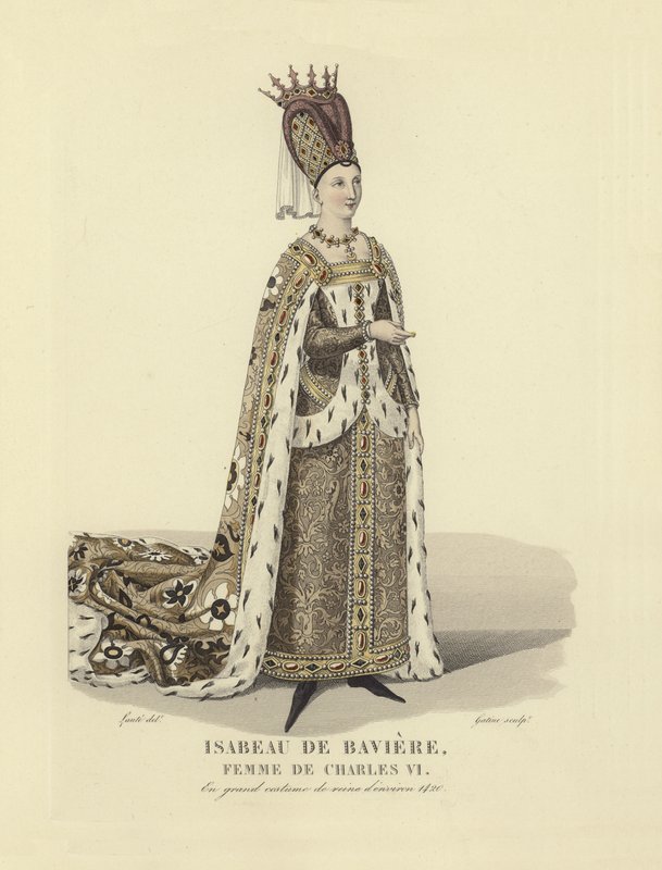 Isabeau di Baviera, moglie di Carlo VI di Francia da French School
