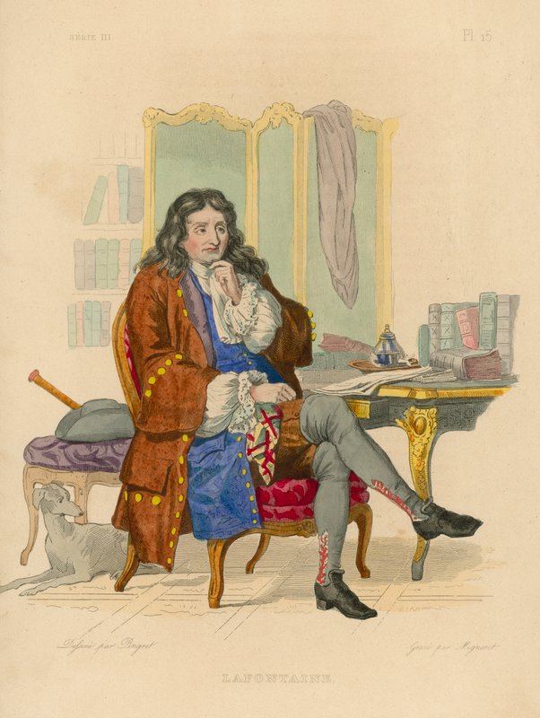 Jean de la Fontaine (incisione colorata) da French School