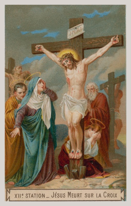 Gesù muore sulla croce. La dodicesima stazione della Via Crucis da French School