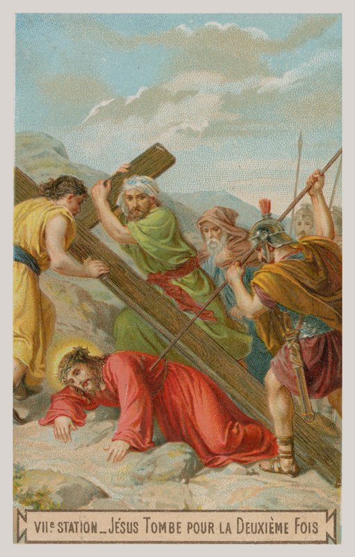 Gesù cade per la seconda volta. La settima stazione della Via Crucis da French School