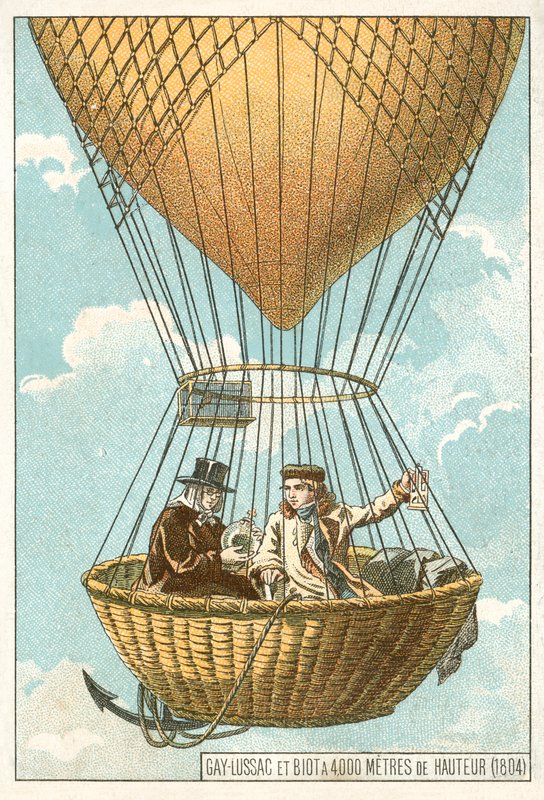Joseph Louis Gay-Lussac e Jean-Baptiste Biot in mongolfiera a un