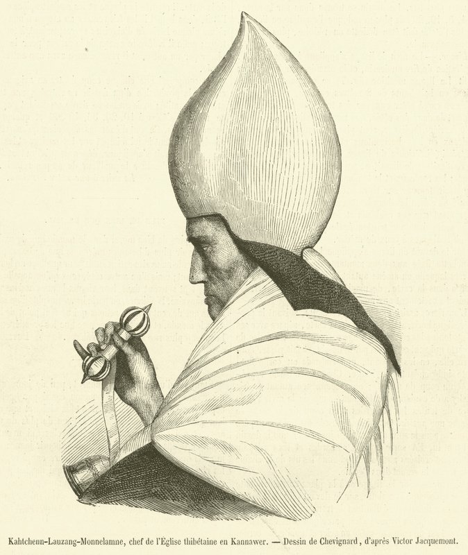 Kahtchenn-Lauzang-Monnelamne, capo della Chiesa tibetana in Kannawer da French School