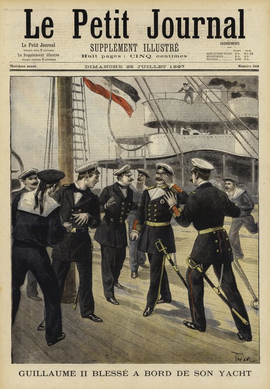 Kaiser Guglielmo II di Germania ferito a bordo del suo yacht, 1897 da French School