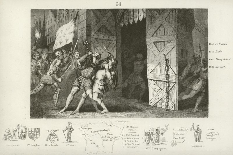 Uccisione di Étienne Marcel, prevosto dei mercanti di Parigi, da parte di Jean Maillard, Parigi, luglio 1358 da French School