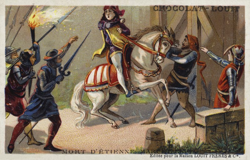 Uccisione di Etienne Marcel, prevosto dei mercanti di Parigi, da parte di Jean Maillard, Parigi, luglio 1358 da French School