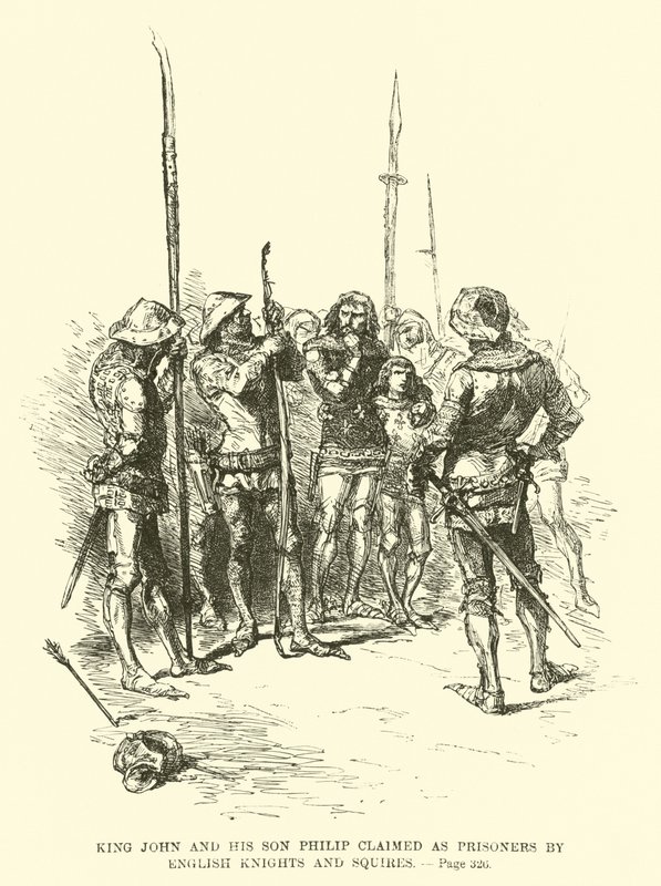 Re Giovanni e suo figlio Filippo reclamati come prigionieri da Cavalieri e Scudieri inglesi da French School