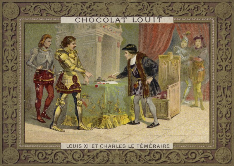 Re Luigi XI di Francia e Carlo il Temerario, Duca di Borgogna da French School