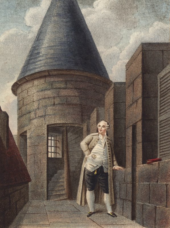 Re Luigi XVI di Francia, sul tetto della Torre del Tempio, Parigi da French School