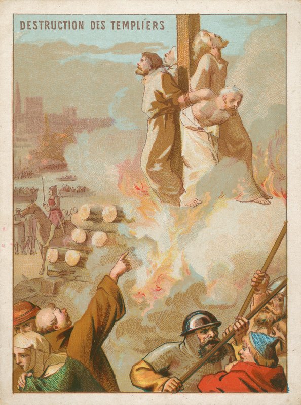 Templari bruciati sul rogo in Francia da French School