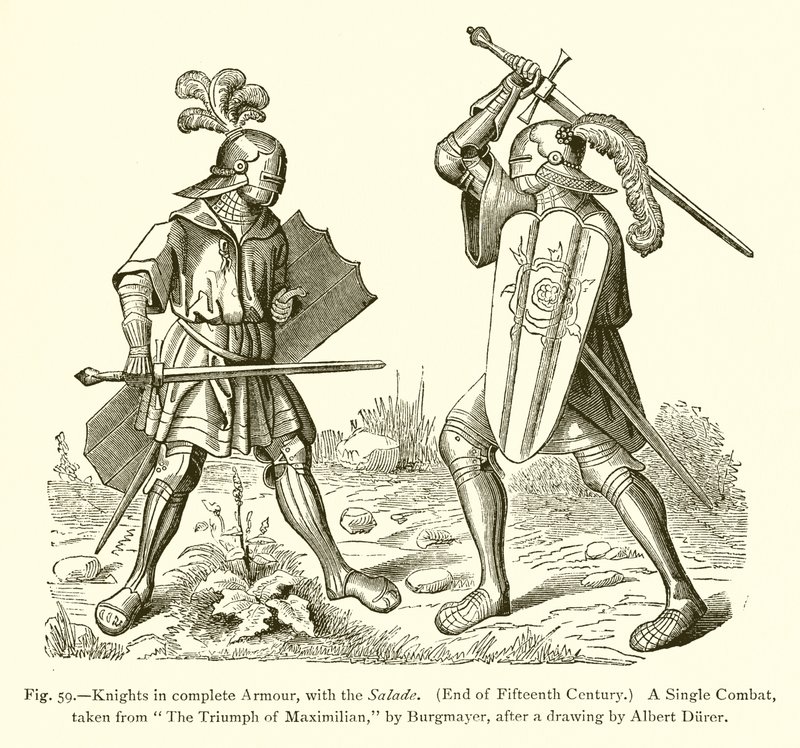 Cavalieri in armatura completa, con l