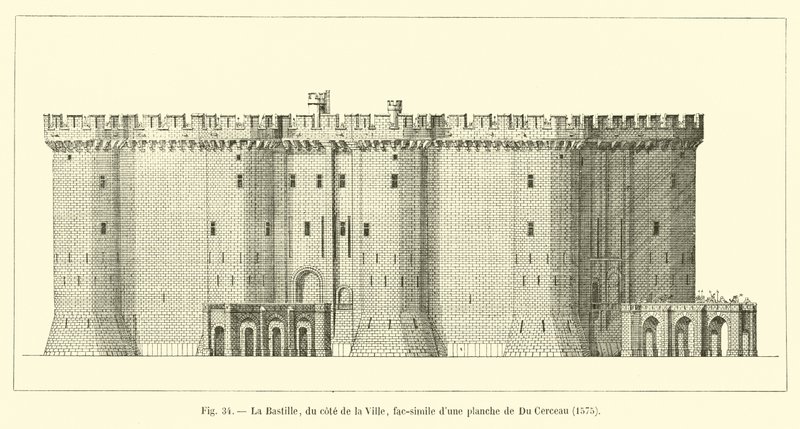 La Bastiglia, dal lato della Città, fac-simile di una tavola di Du Cerceau, 1575 da French School
