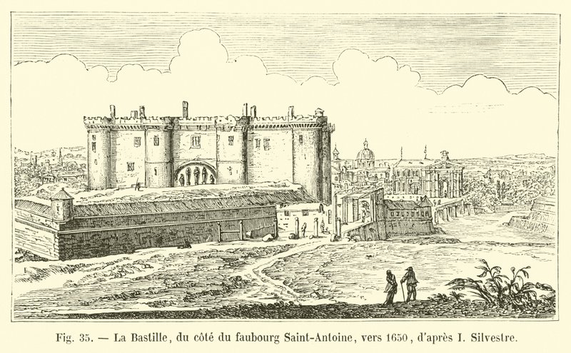 La Bastiglia, dal lato del sobborgo Saint-Antoine, verso il 1650, da I Silvestre da French School