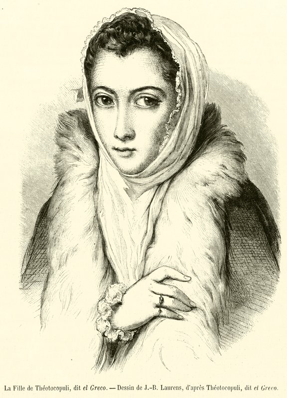La figlia di Theotocopuli, detto el Greco (incisione) da French School