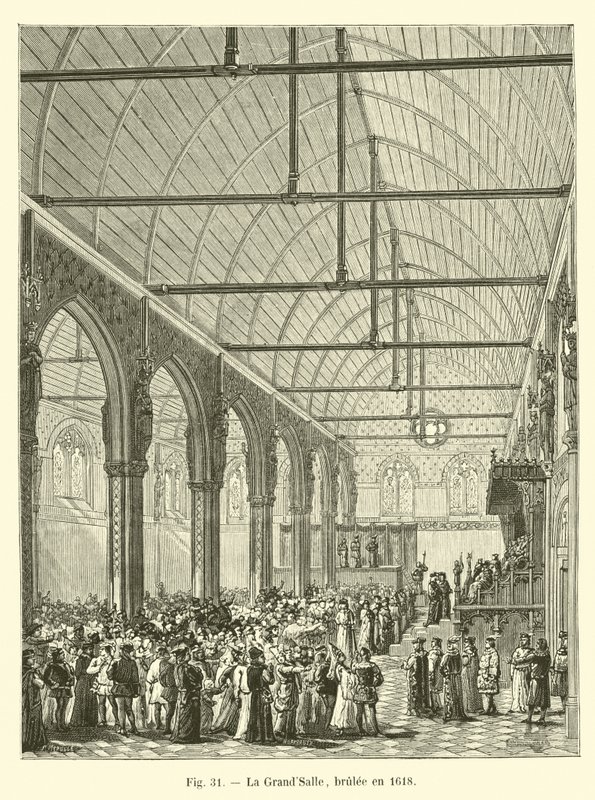 La Grand-Salle, bruciata nel 1618 da French School