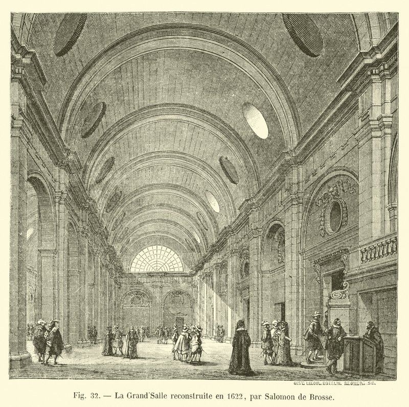 La Grand-Salle ricostruita nel 1622, da Salomon de Brosse da French School