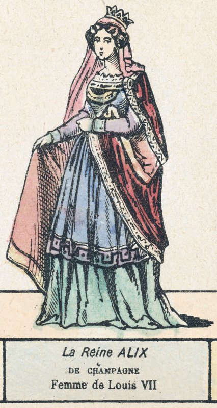 La regina Alix di Champagne, moglie di Luigi VII da French School