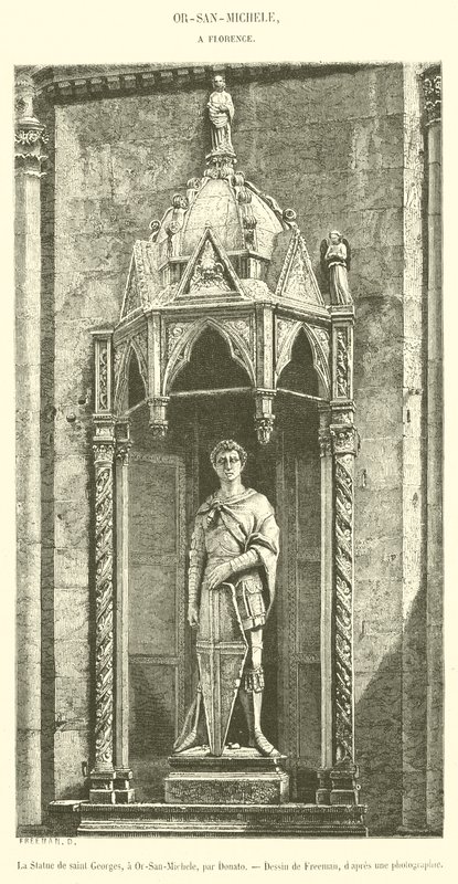 La statua di San Giorgio, a Or-San-Michele da French School