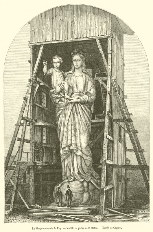 La Vergine colossale del Puy, Modello in gesso della statua (incisione) da French School