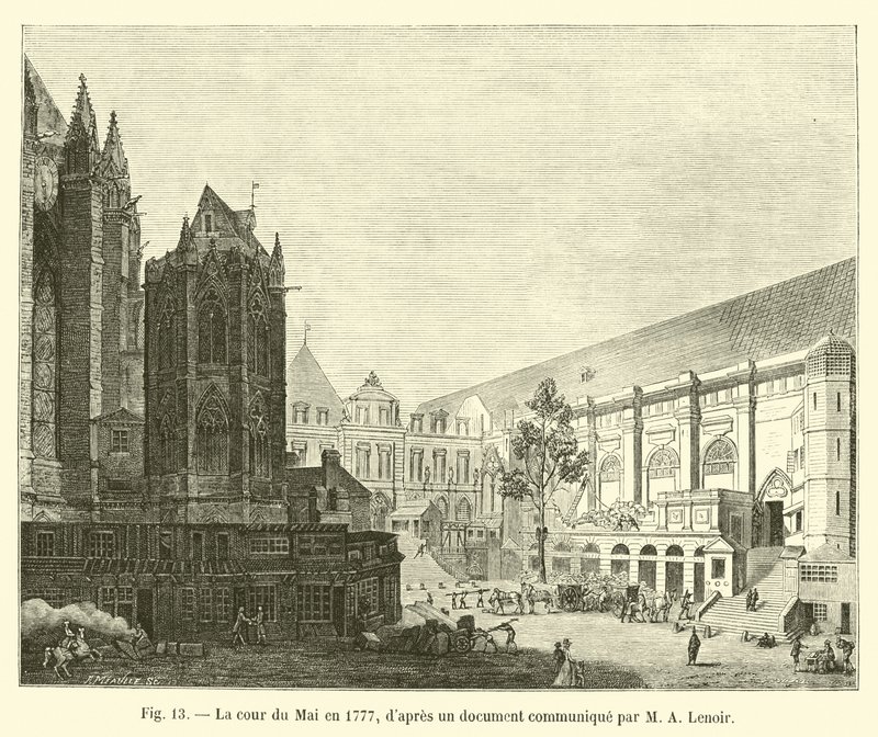 La corte del Mai nel 1777, da un documento comunicato da M A Lenoir da French School