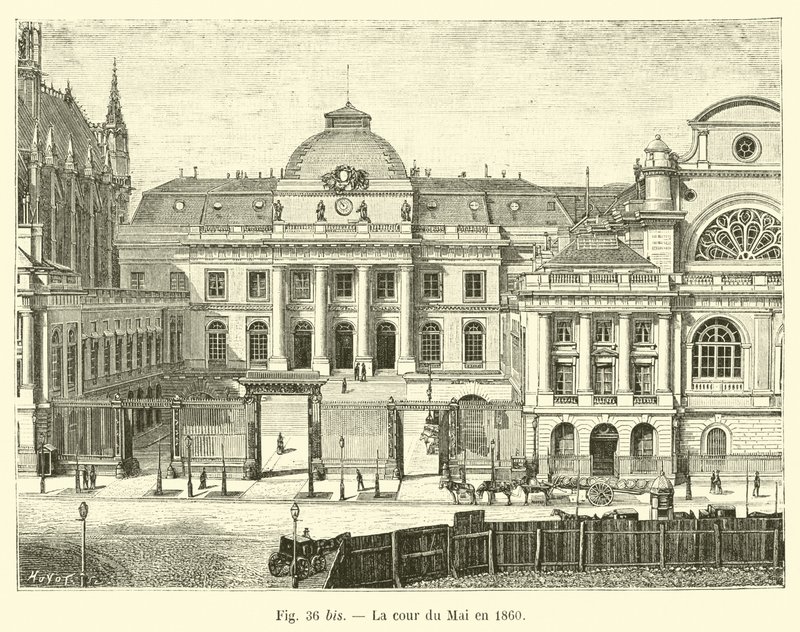 La corte del Mai nel 1860 da French School