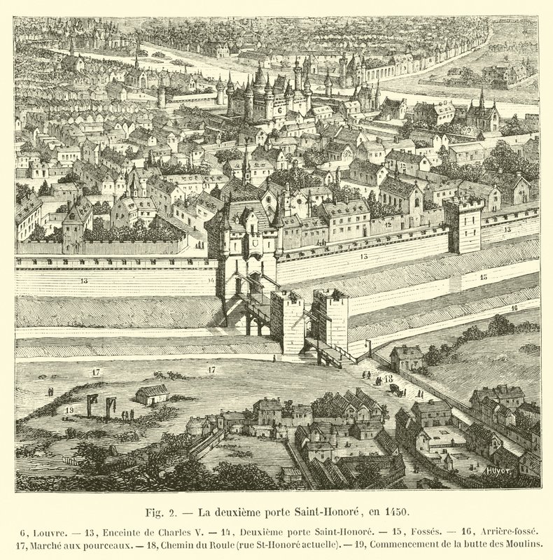 La seconda porta Saint-Honoré, nel 1450 da French School