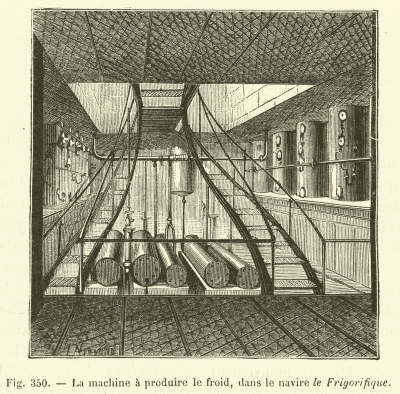La macchina per produrre il freddo, sulla nave Le Frigorifique da French School