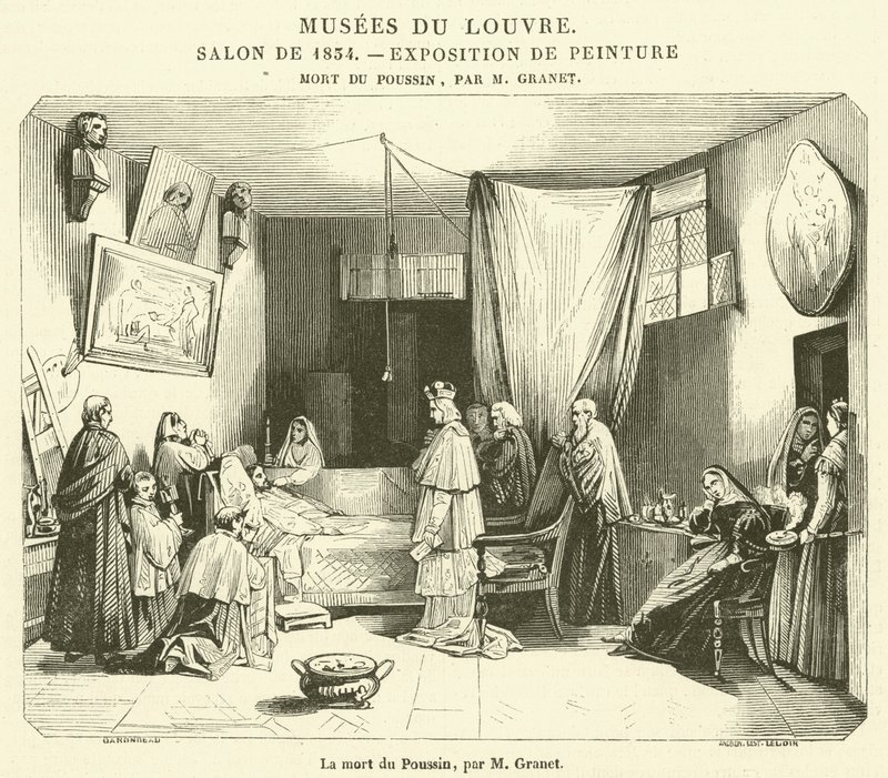 La morte di Poussin (incisione) da French School