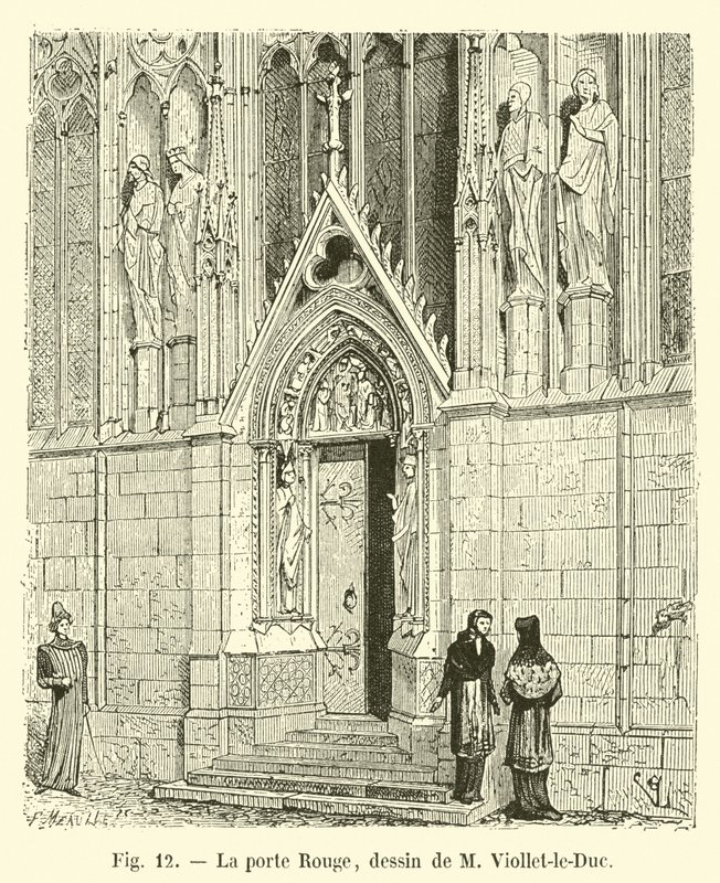 La porta Rossa, disegno di M Viollet-le-Duc da French School