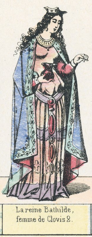 La regina Batilde, moglie di Clodoveo II da French School