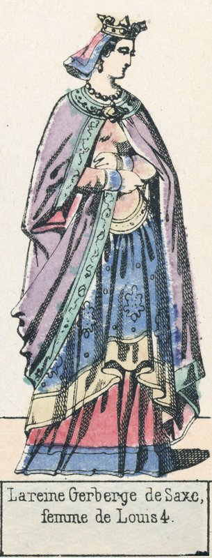 La regina Gerberga di Sassonia, moglie di Luigi IV da French School