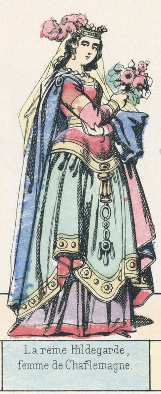 La regina Ildegarda, moglie di Carlo Magno da French School