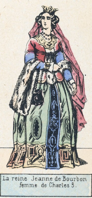 La regina Jeanne di Borbone, moglie di Carlo V da French School