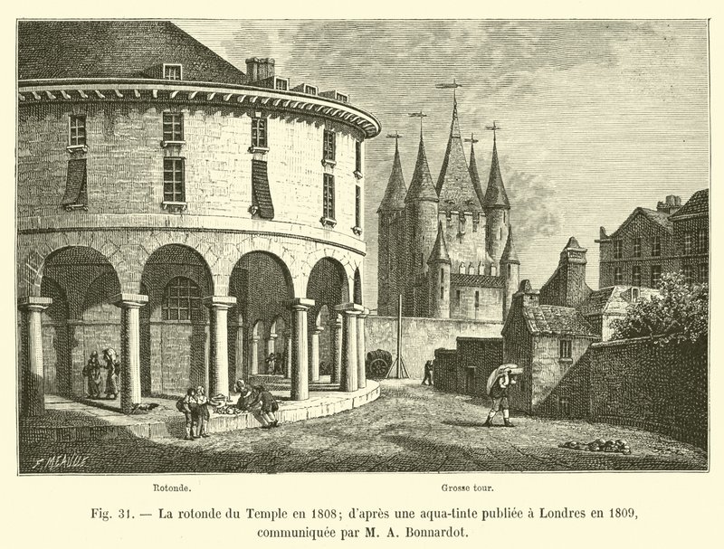 La rotonda del Tempio nel 1808; da un