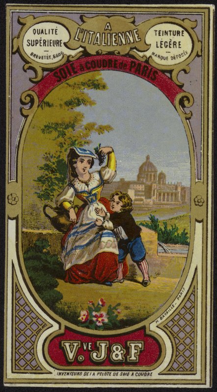 Etichetta per filo di seta da French School
