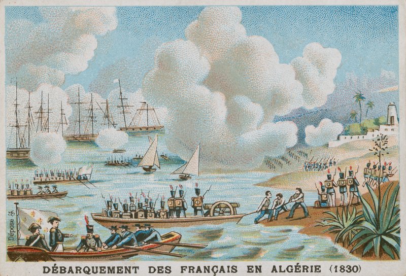 Sbarco dei francesi in Algeria, 1830 da French School