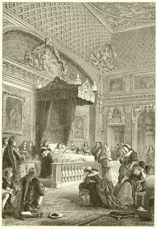 Ultimi momenti del re Luigi XIV da French School