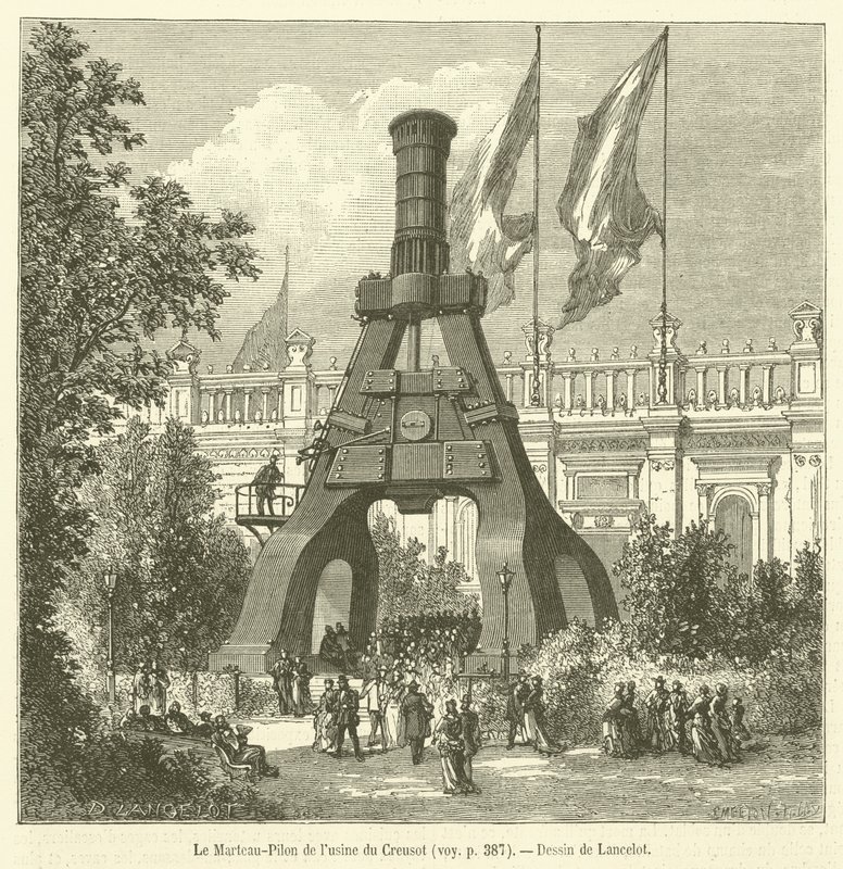 Il martello a vapore della fabbrica di Creusot da French School