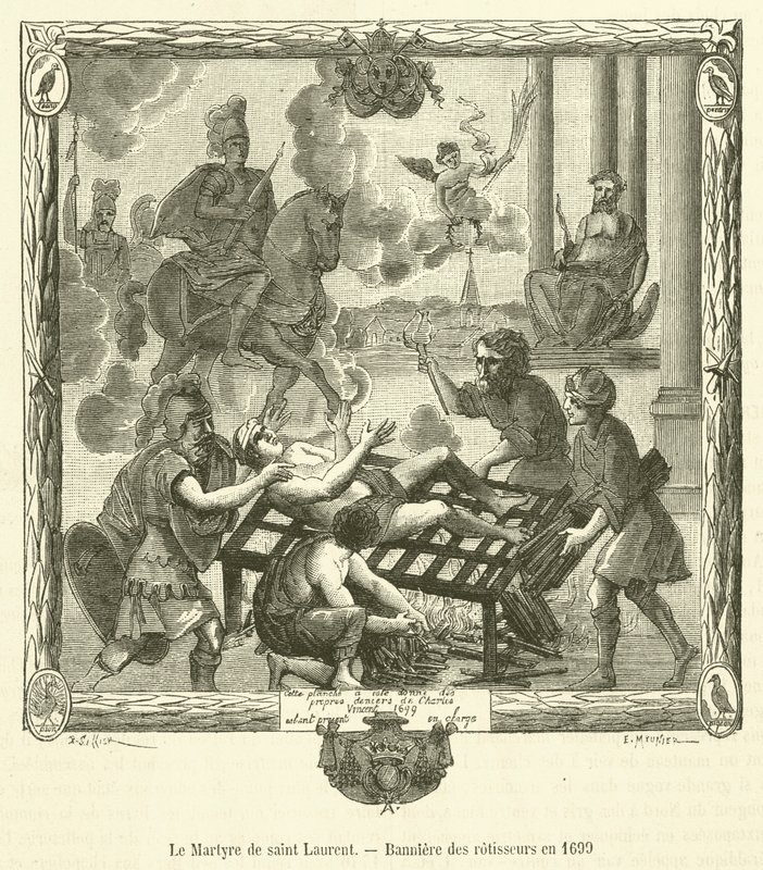 Il Martirio di San Lorenzo, Stendardo dei rosticceri nel 1699 da French School