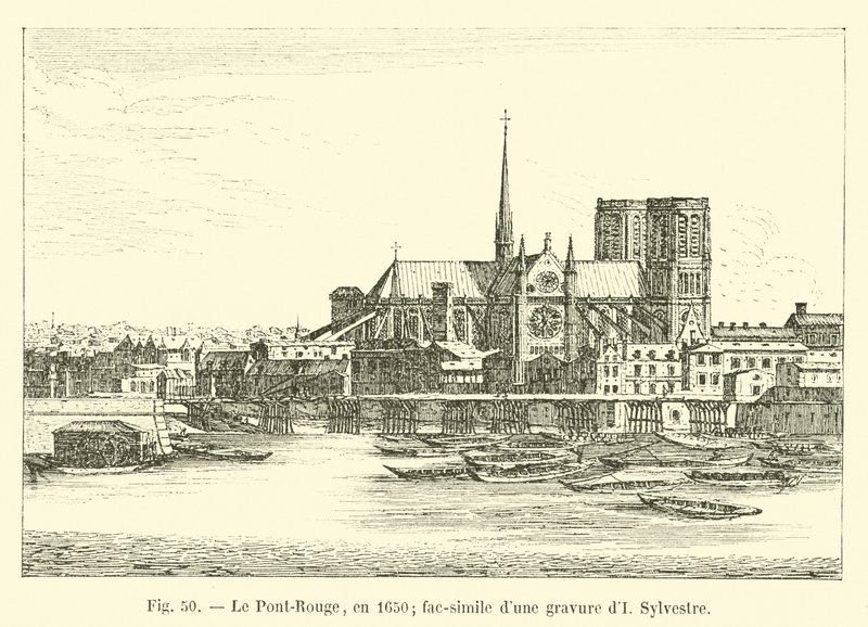 Il Pont-Rouge, nel 1650; fac-simile di un