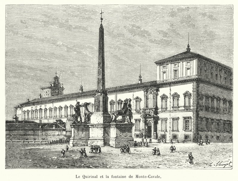 Il Quirinale e la fontana di Monte Cavallo da French School