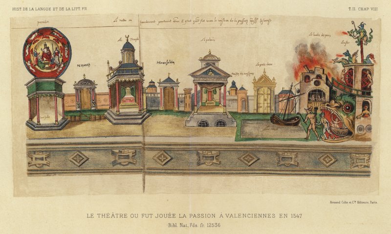 Il teatro dove fu rappresentata la Passione a Valenciennes nel 1547 da French School