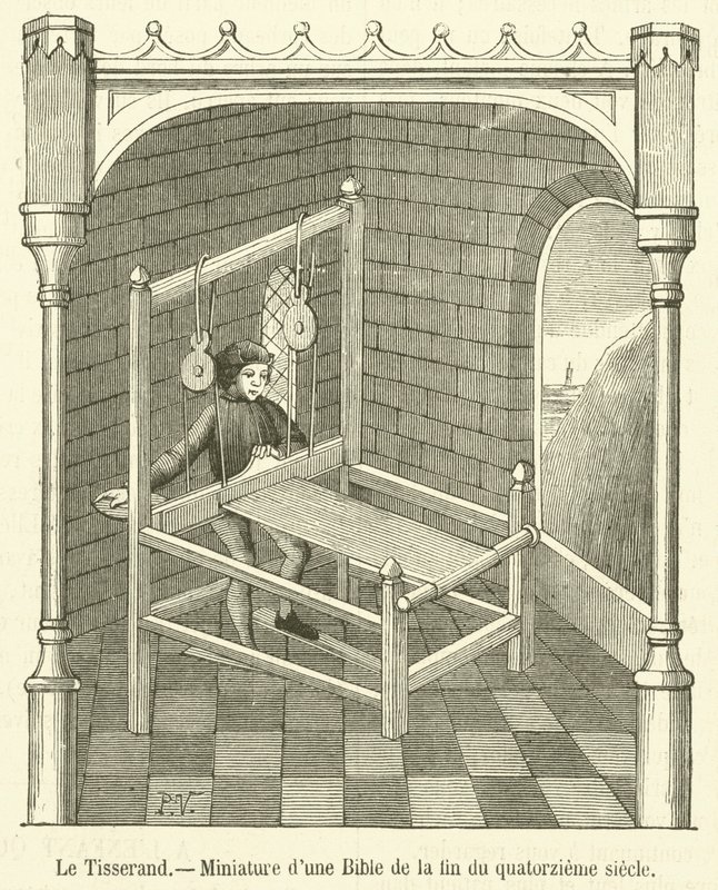 Il Tessitore, Miniatura di una Bibbia della fine del quattordicesimo secolo da French School