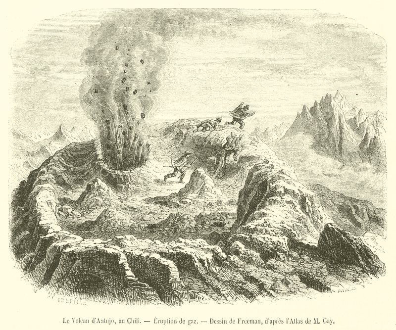 Il Vulcano di Antujo, in Cile, Eruzione di gas da French School