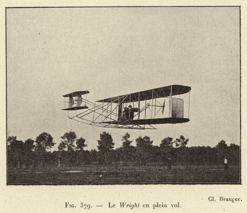Il Wright in pieno volo da French School